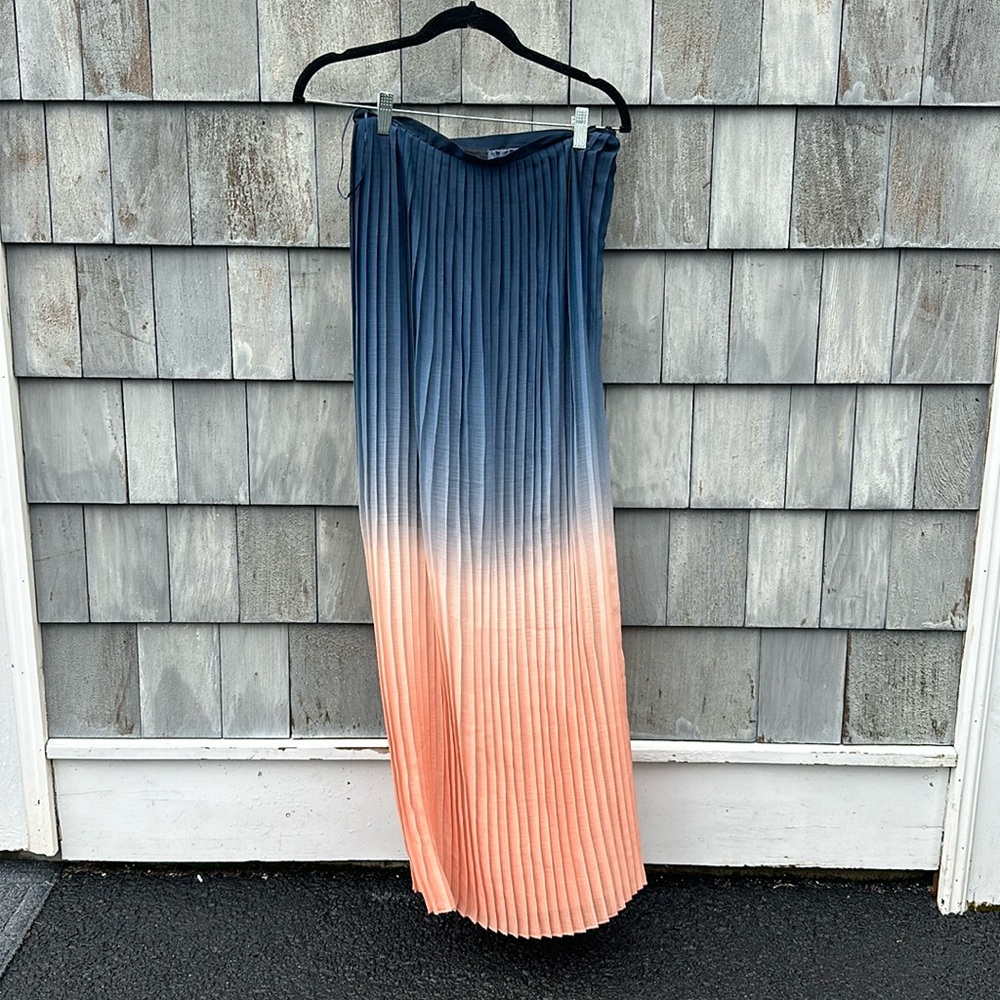Cynthia Rowley Navy to Peach Ombré Maxi Skirt